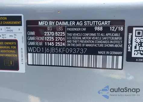 2019 Mercedes-Benz E 450 4Matic from USA, damaged, VIN WDD1J6JB5KF093737